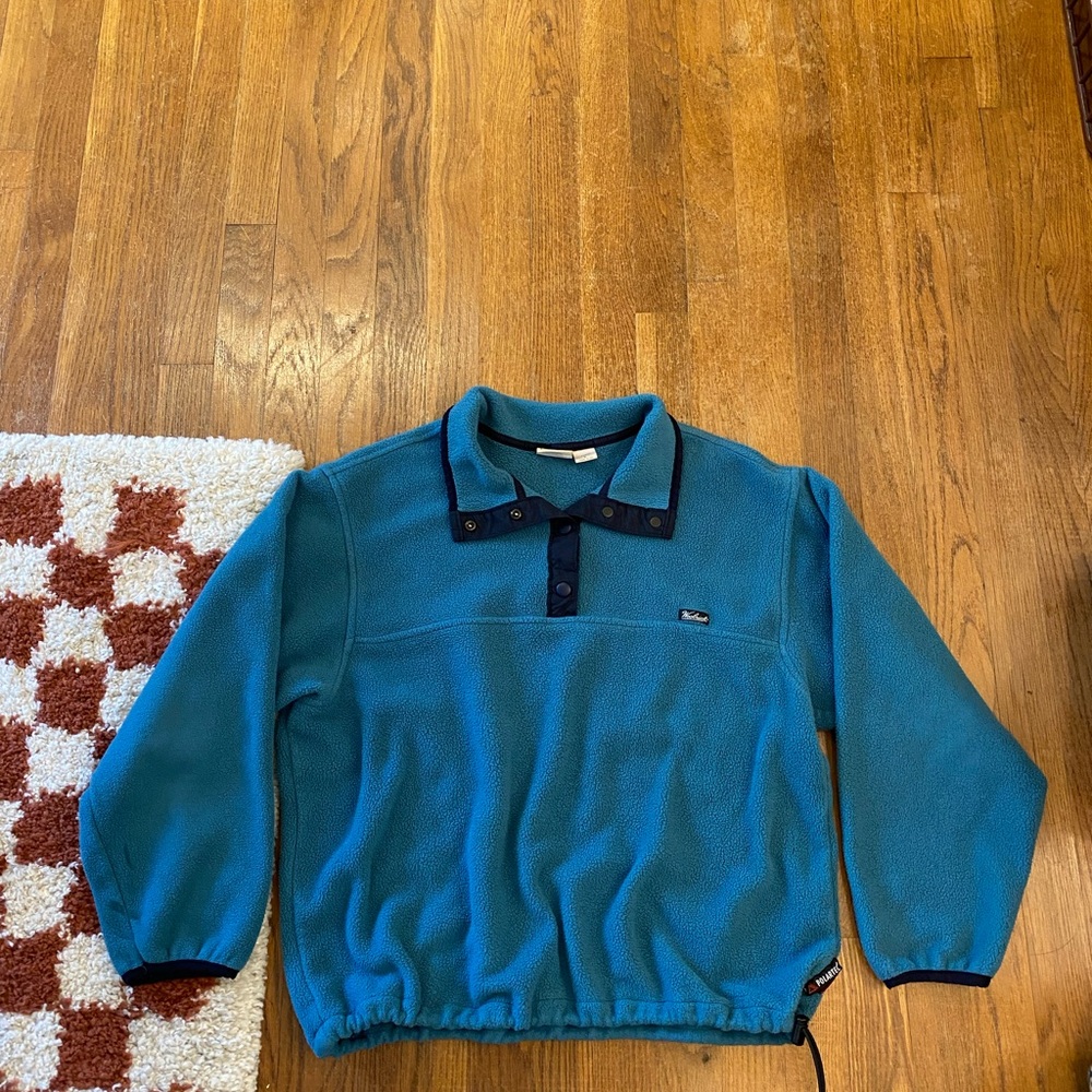 Woolrich Blue Fleece Cinchilla Sweatshirt